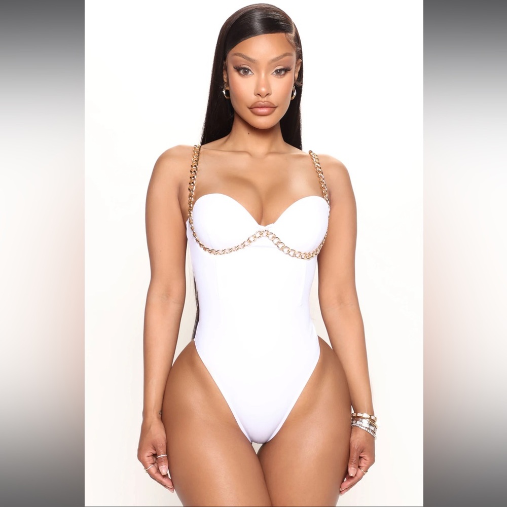 Out Of Your League Chain Bodysuit - White
